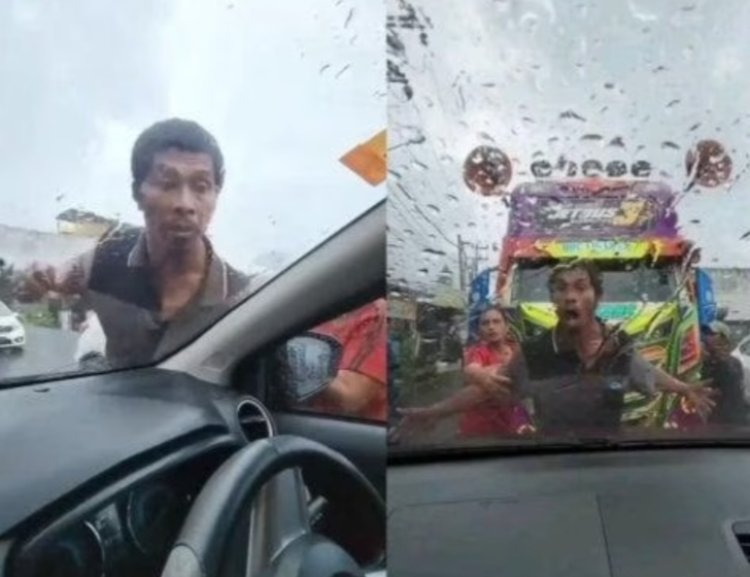 Viral : Sopir Truk Lawan Arah Ngamuk Tak di Beri Jalan 